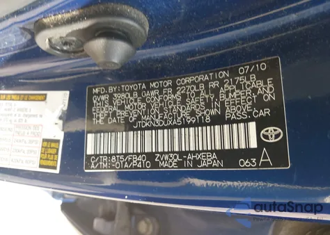 2010 Toyota Prius Ii z USA, uszkodzony, nr VIN JTDKN3DUXA5199118